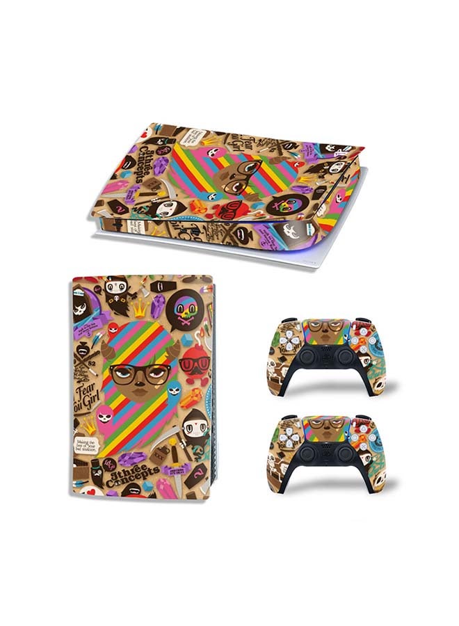 Vinyl Decal Console And Controller Decal Sticker Set For PlayStation 5 Digital Version 