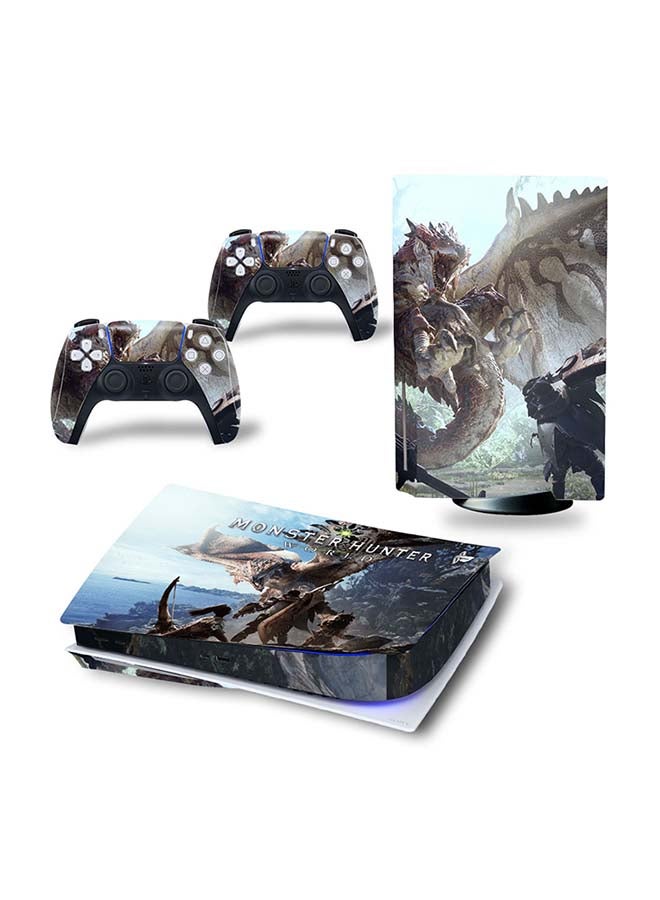 Vinyl Decal - Console And Controller Decal Sticker Set For PlayStation 5 Disc Version - Image 1