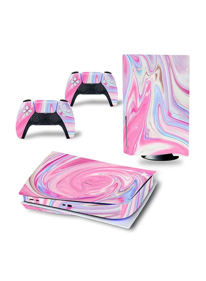 Vinyl Decal - Console And Controller Decal Sticker Set For PlayStation 5 Disc Version - Image 1