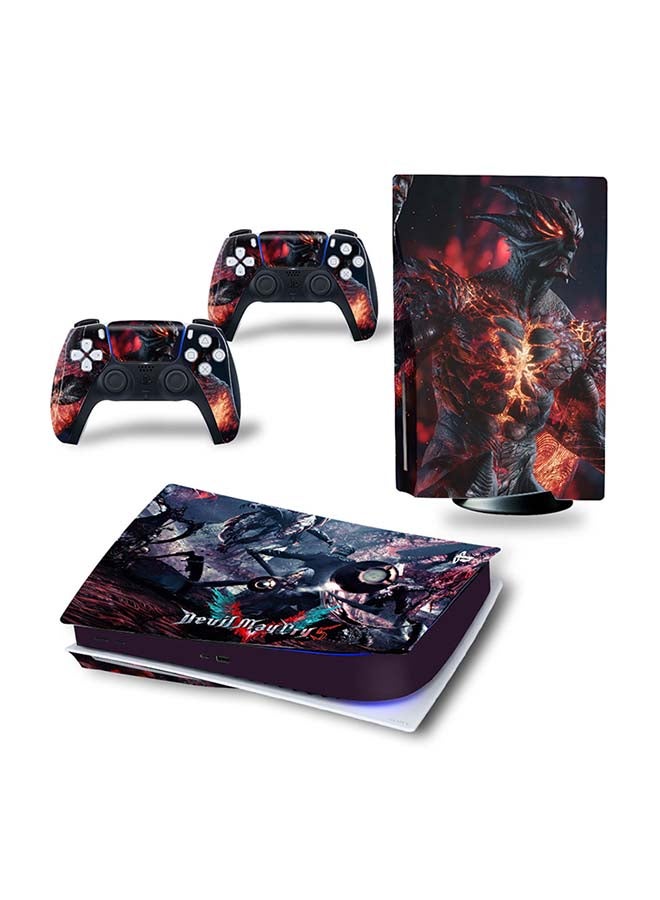 Vinyl Decal Console And Controller Decal Sticker Set For PlayStation 5 Disc Version 