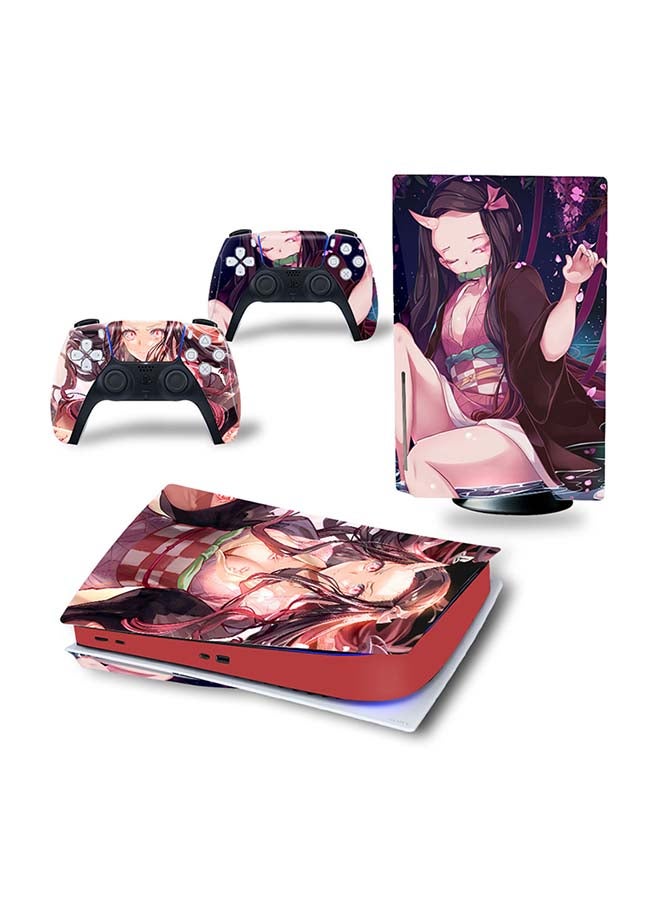 Vinyl Decal Console And Controller Decal Sticker Set For PlayStation 5 Disc Version 