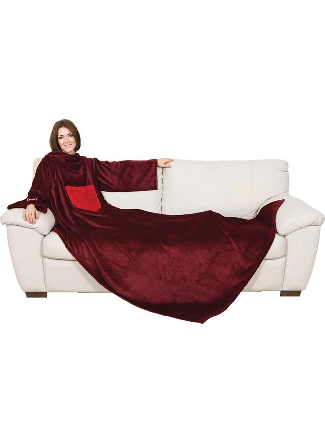 بطانية بأكمام وجيب أمامي fabric أحمر 130 x 170سم