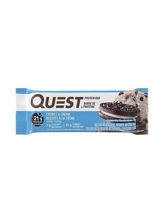 QUEST NUTRITION - Protein Bar Cookies And Cream 12 - 2.12oz Net Wt 1.6lb 720 G - Image 1