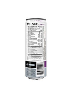 Celsius Celsius Sparkling Grape Essential Energy Drink 12 Fl Oz 355mL (Pack of 12)  - Image 3
