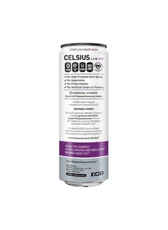 Celsius Celsius Sparkling Grape Essential Energy Drink 12 Fl Oz 355mL (Pack of 12)  - Image 4