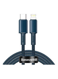High Density Braided Fast Charging Data Cable Type-C To Ip Pd 20W 2M Blue