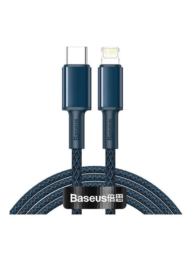 Baseus - High Density Braided Fast Charging Data Cable Type-C To Ip Pd 20W 2M Blue - Image 1