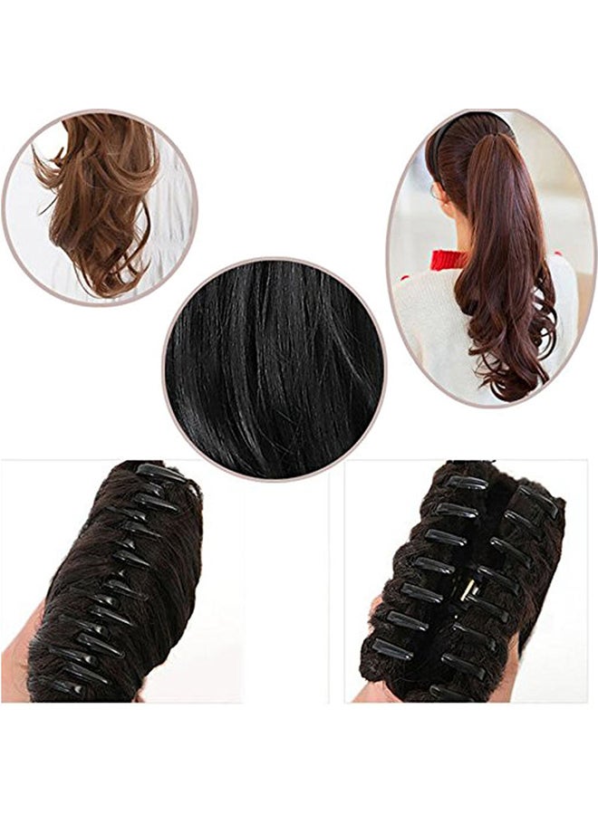 فوت وصلة شعر مستعار مسترسلة بتصفيفة ذيل حصان مع مشبك مخلبي أسود 21بوصة - Image 4