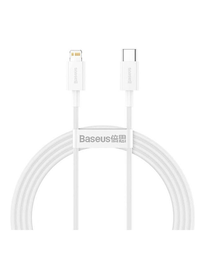 Baseus Superior Series Fast Charging Data Cable Type-C To Ip Pd 20W 1.5M White - Image 1