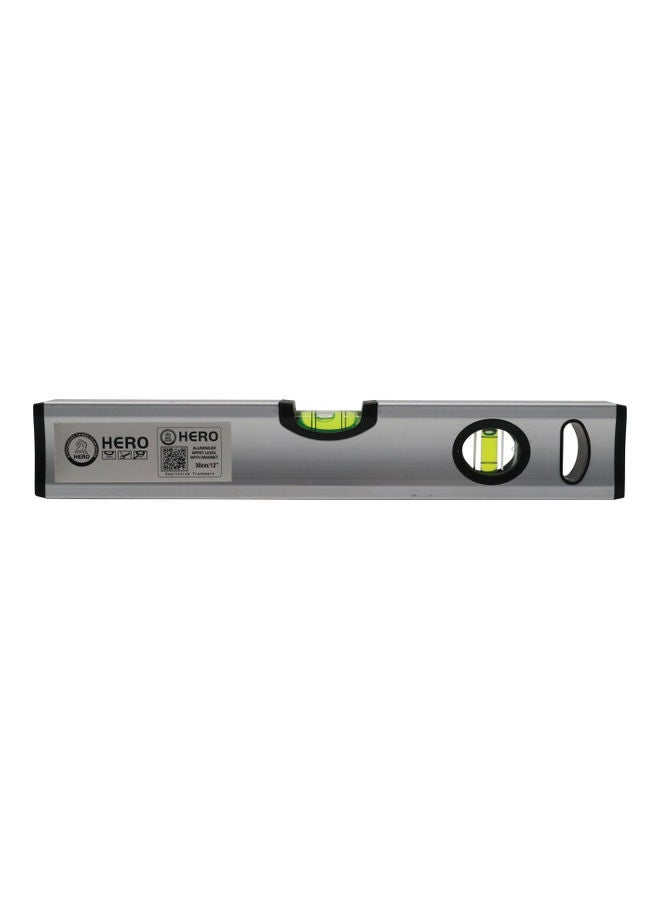 Hero Aluminium Spirit Level With Magnet Grey 30cm 