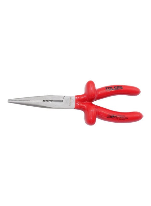 Vde Dipped Insulated Snipe Nose Plier Red/Grey 6inch