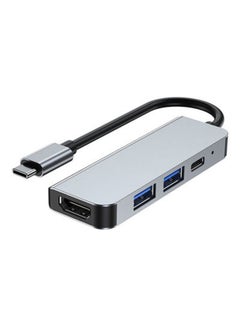 Generic 4-In-1 Type C Adapter with 4K HDMI Port USB Hub Space Grey  - Image 1