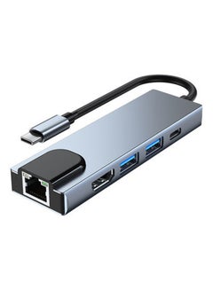 Generic 5-In-1 Type C Adapter with 4K HDMI Port USB Hub Space Grey  - Image 1