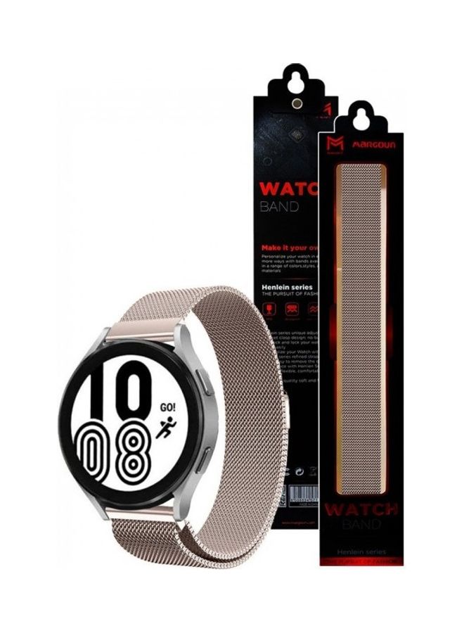 MARGOUN - Stainless Steel Milanese Loop Mesh Replacement Band For Samsung Galaxy Watch 4/4 Classic/3/Active/Active 2 Rose Gold - Image 1