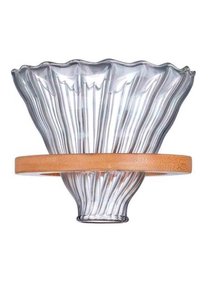 لتقطير القهوة الزجاجي V60 بقاعدة خشبية - مقاس 02 - Image 1