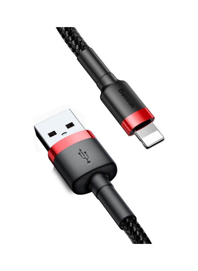 بيسوس كابل USB كافولي لأجهزة آيفون بتيار 2 أمبير وطول 3 أمتار أحمر- أسود - Image 2