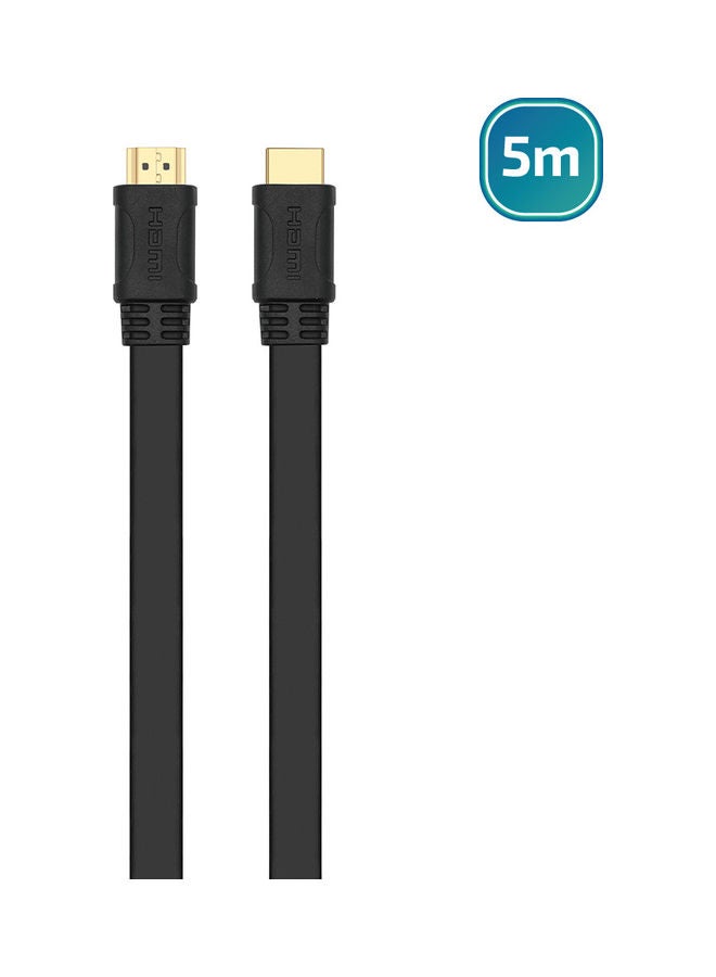 بريزلر كابل مسطح بدقة 4K HDMI 2.0 لون أسود - Image 2