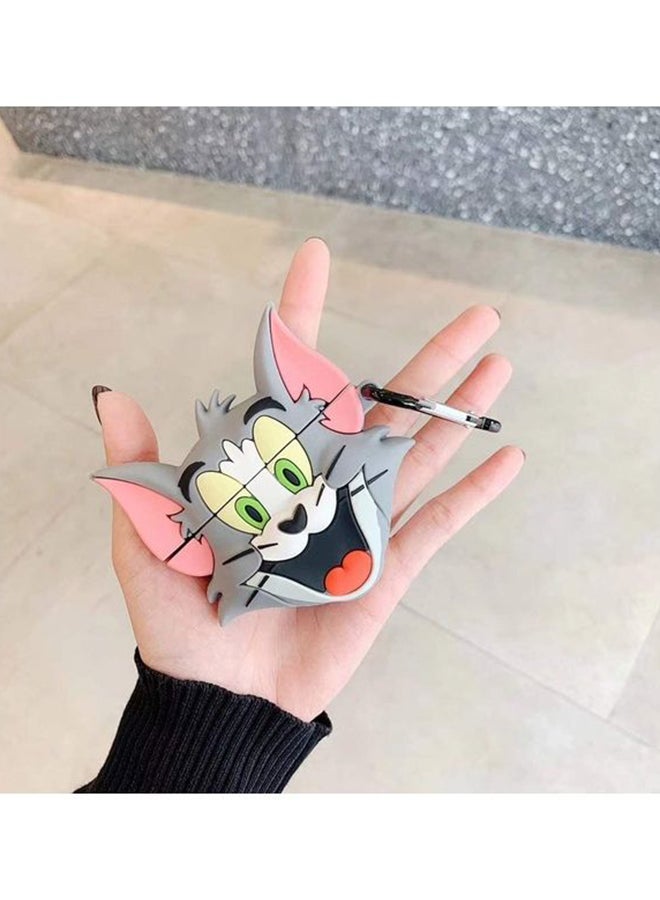 روك بو حافظة ناعمة ومحمولة وسميكة من الرسوم المتحركة Tom Cat Apple AirPods  - Image 2