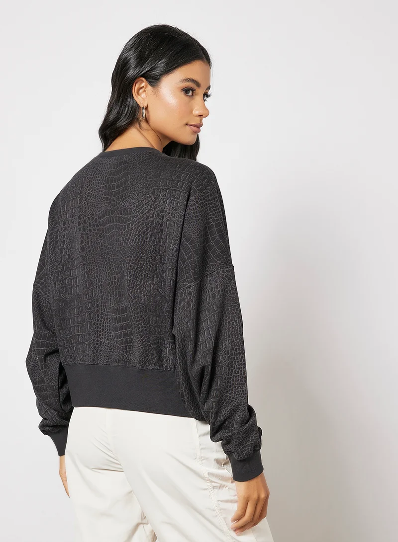 adidas Originals Textured Relaxed Fit Sweatshirt Black