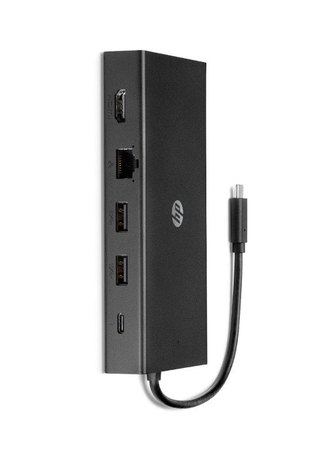 HP 11-In-1 Travel USB-C Multi Port Hub Black - Image 1