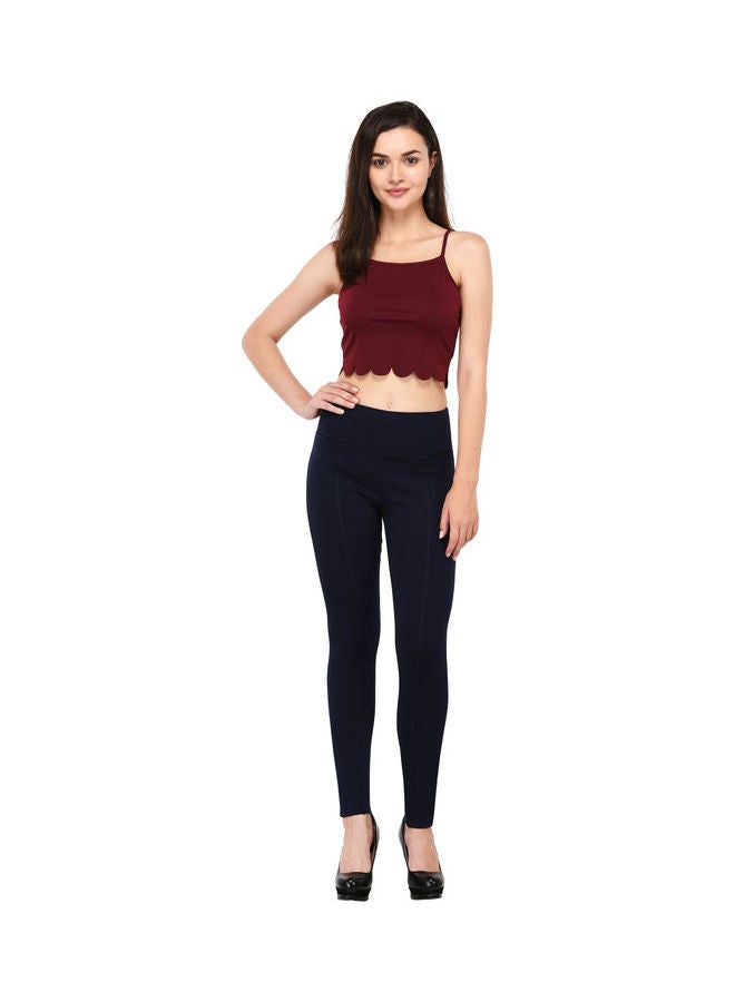 Women High Rise Skinny Fit Pant Navy - v1640264645/N52215807V_1