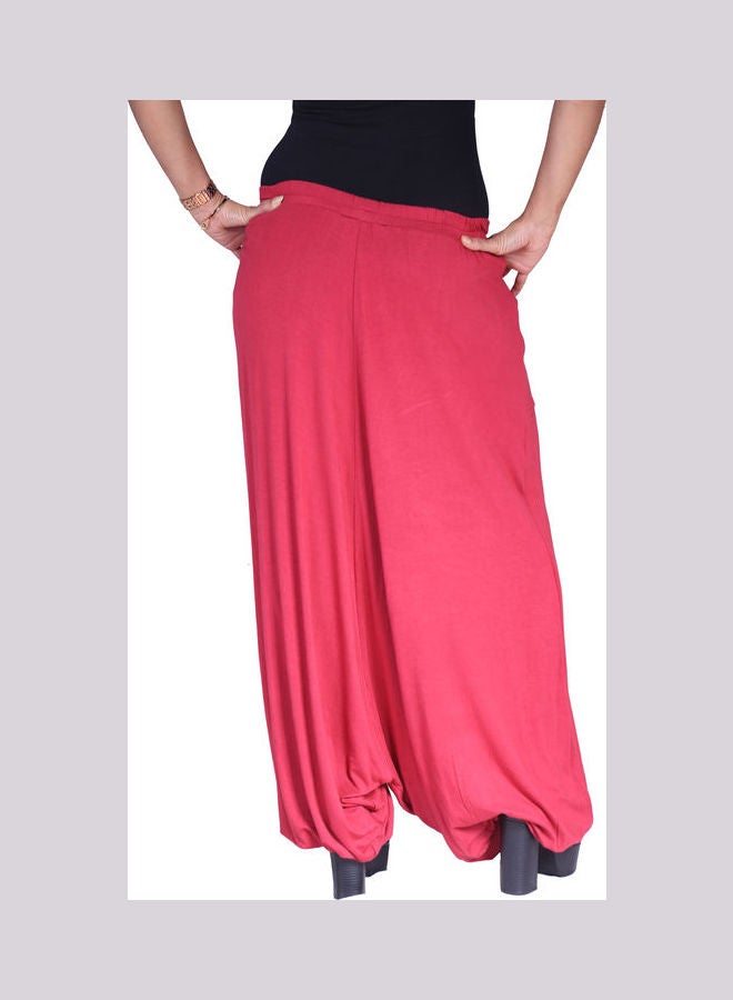 Women Plain Bottom Arabic Pant With Stone Red - v1640264692/N52215755V_3