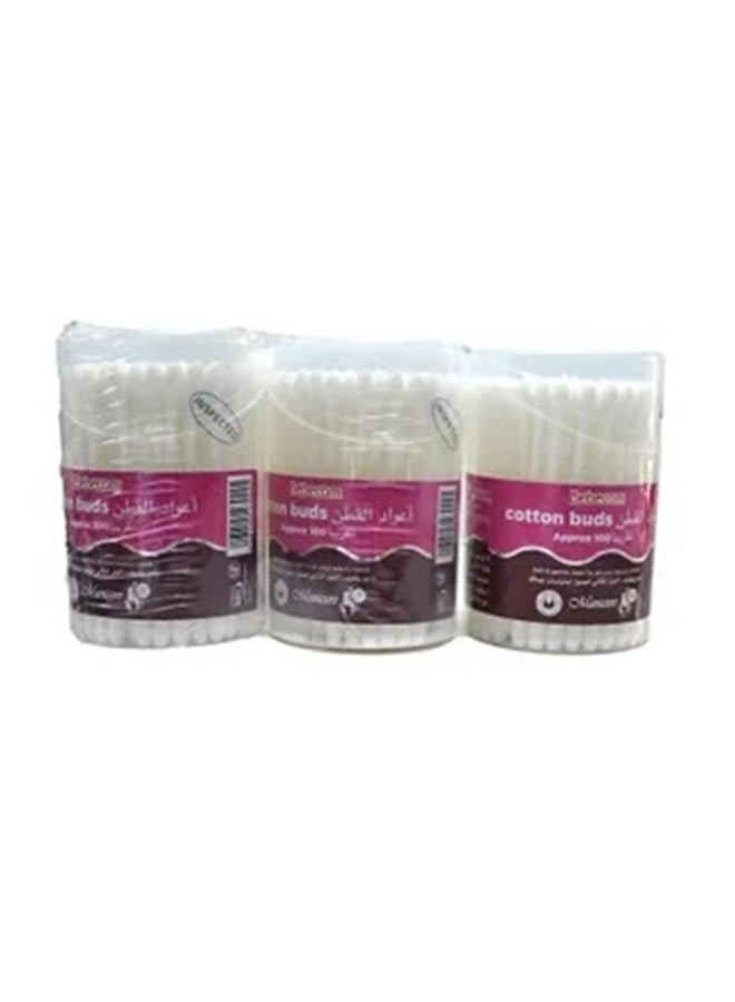 Bebecom Pack Of 3 Cotton Ear Buds  200 Count