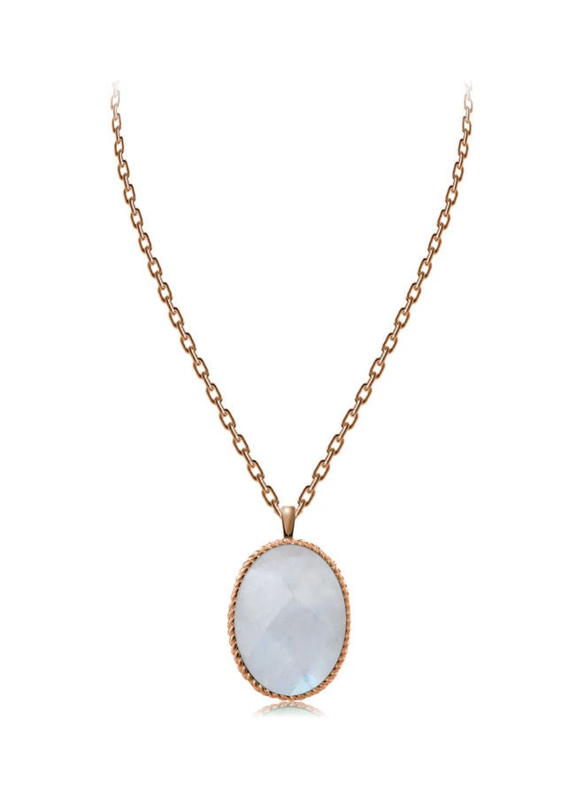 AIWANTO Oval White Stone Pendant Necklace  - Image 1
