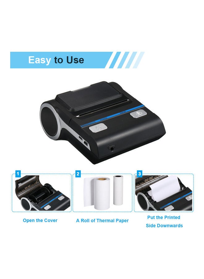 Portable Mini Wireless Thermal 80mm Printer Black  - Image 5