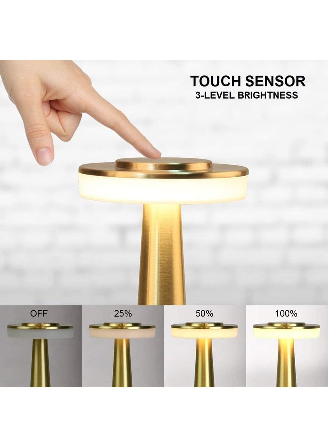 Arabest - Portable LED Table Lamp With Touch Sensor Gold 21x9cm - Image 1