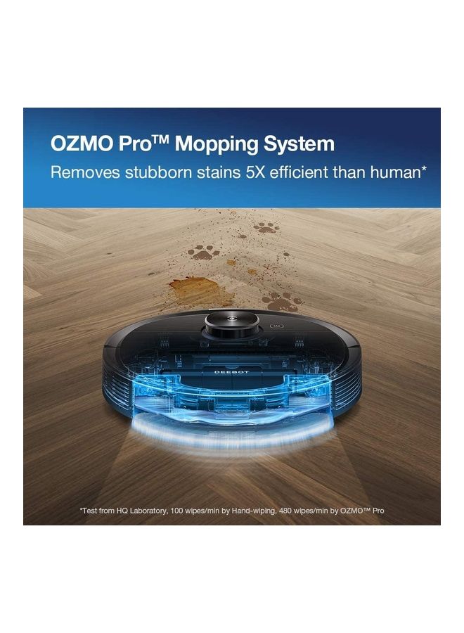 ecovacs - Deebot Ozmo Robot Vacuum Cleaner, Upgraded Technology, True Mapping Navigation, Most Powerful Mopping System, Virtual Wall, Works On Carpets And Hard Floors 420 ml 40 W T8 AIVI Black - Image 1