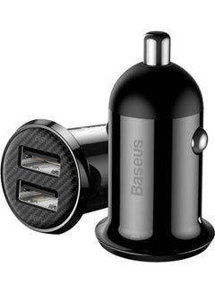 بيسوس شاحن سيارة جرين برو بمنفذي USB بشدة تيار 4.8 أمبير لون أسود.  - Image 1