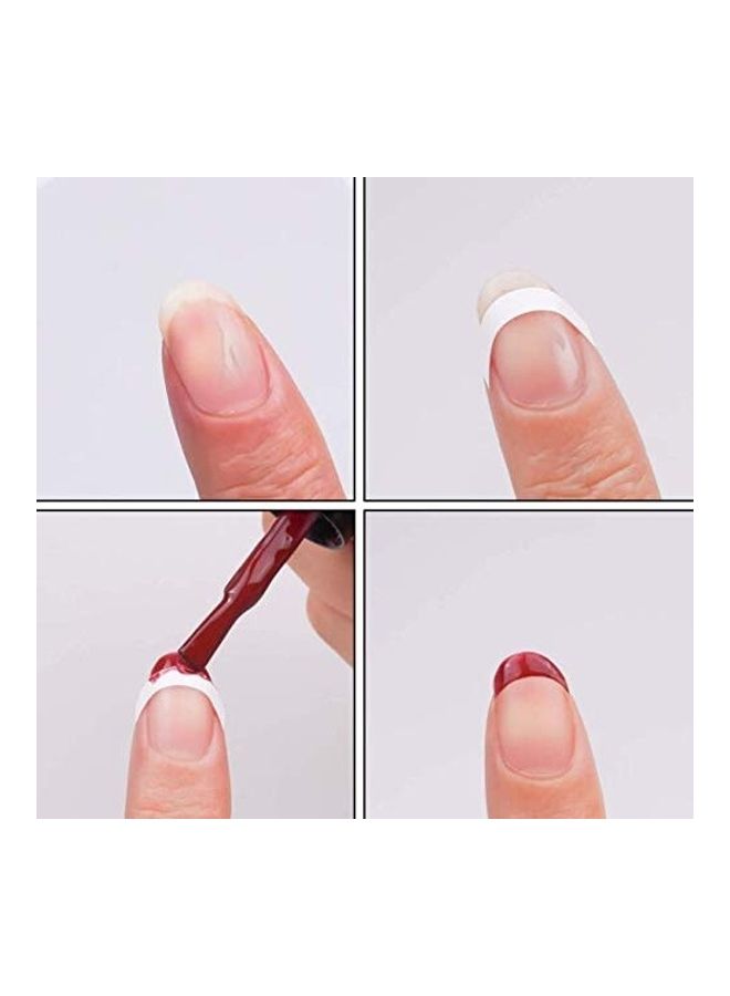 SYBL 144-Piece French Nail Manicure Sticker Tip Guides Self-adhesive Half Moon Shape Vinyl Art Decorations White  - Image 3