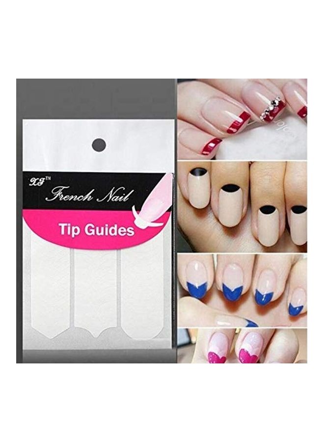 SYBL 144-Piece French Nail Manicure Sticker Tip Guides Self-adhesive Half Moon Shape Vinyl Art Decorations White  - Image 1