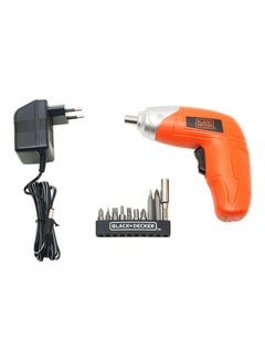 Cordless Power Screwdriver Set With LED Light Orange 5.5cm