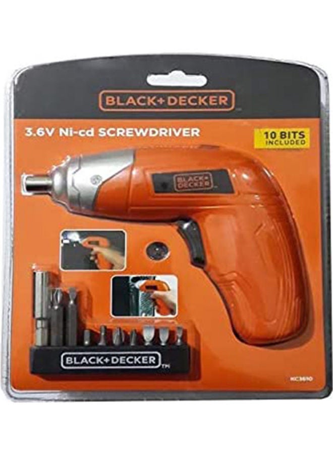 BLACK+DECKER - Cordless Power Screwdriver Set With LED Light Orange 5.5cm - Image 1