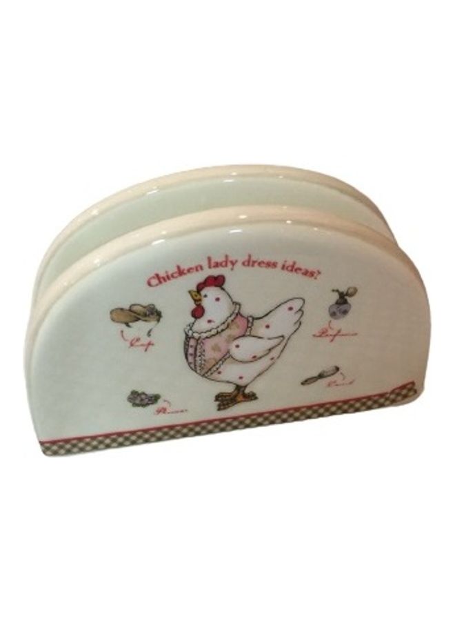 Handsomegift Napkin Holder White 12X8cm - Image 1