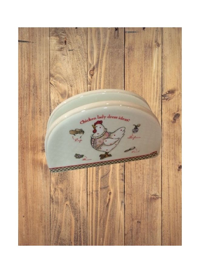 Handsomegift Napkin Holder White 12X8cm - Image 2