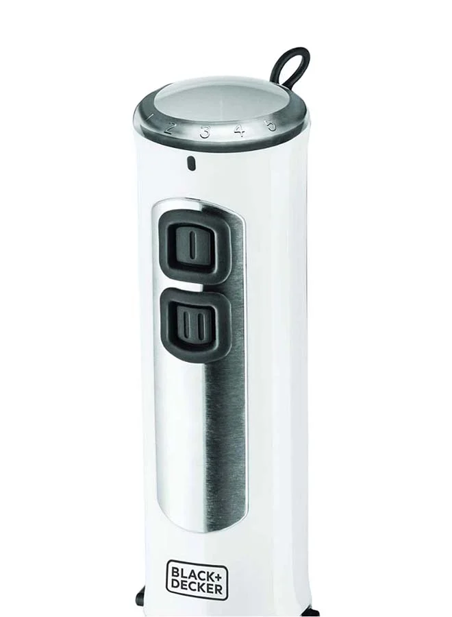 BLACK+DECKER 4-in-1 Stem Hand Blender with Chopper Bowl and Whisk SB4000-B5 White
