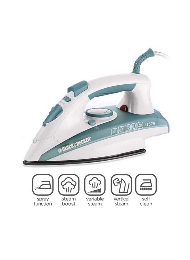 Steam Iron with Non-Stick Soleplate/Self Clean Function 300 ml 1750 W X1600 Green/White 