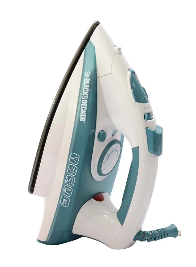 BLACK+DECKER Steam Iron, Ceramic Coated Soleplate, Anti-Calc Drip, Self-Clean, Auto Shutoff, Vertical Steaming, Non-Stick Sole, Removes Stubborn Creases, 220 ml 1750 W X1600-B5 Blue/White