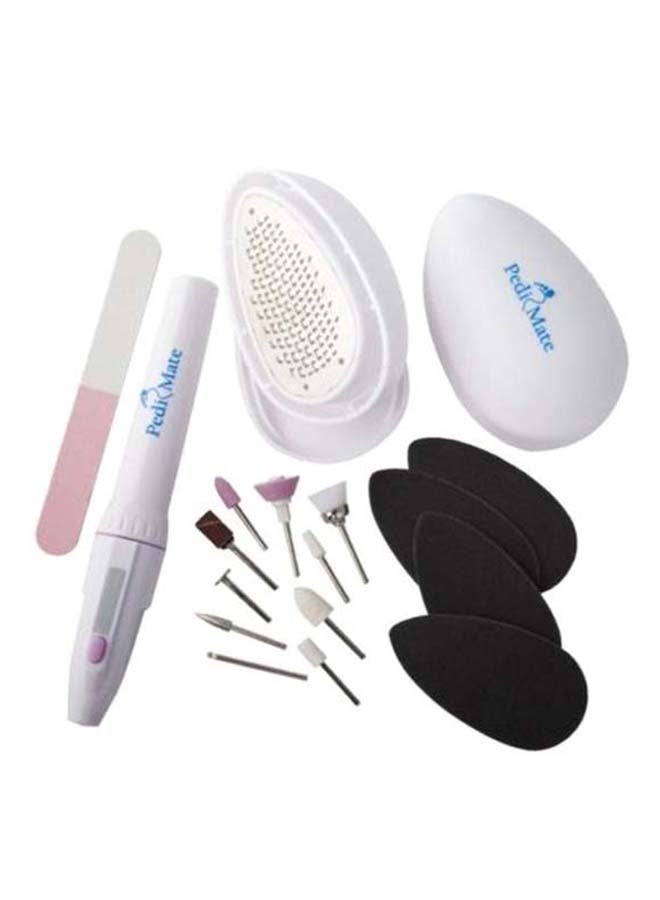 Pedi Mate 18-Piece Professional Pedicure Set Black/White/Silver  - Image 1