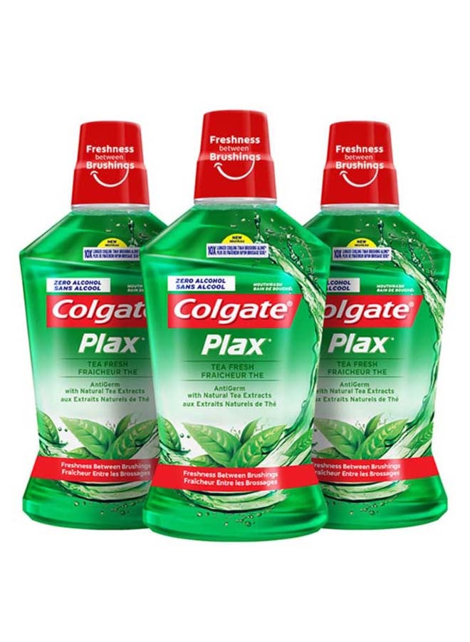 Pack Of 3 Plax Fresh Tea Mouthwash 500ml - v1640493074/N39777352A_1