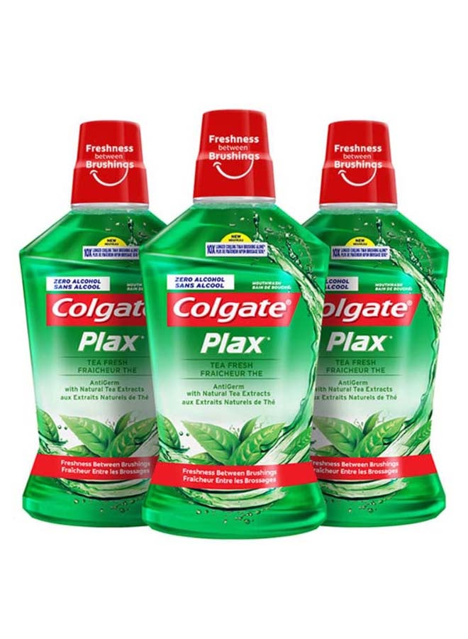 Colgate Pack Of 3 Plax Fresh Tea Mouthwash 500ml  - Image 1