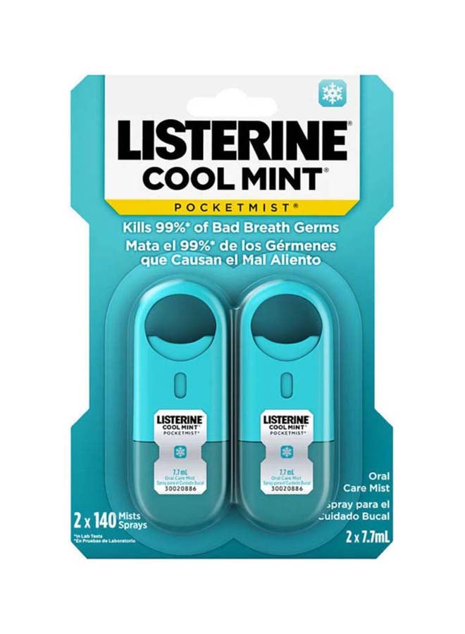 Listerine Pocketmist Cool Mint Mist Sprays 2x7.7ml  - Image 1