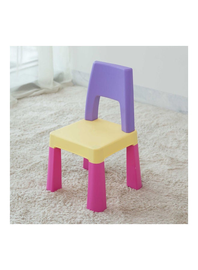 Home Canvas - 2-In-1 Kids Building Block Study Table Chair Set Multi Color Length79.5cm Depth 33cm  Width 54cm33cm, Height 53cm Extend upto 55cmcm - Image 1