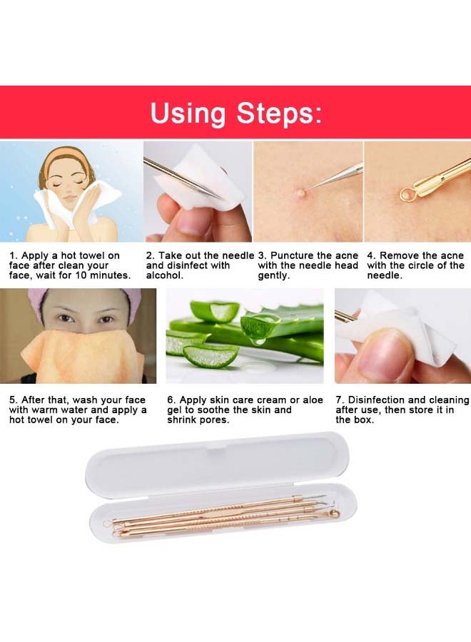 Generic 4-Piece Blackhead And Acne Needle With Box Rose Gold  - Image 3