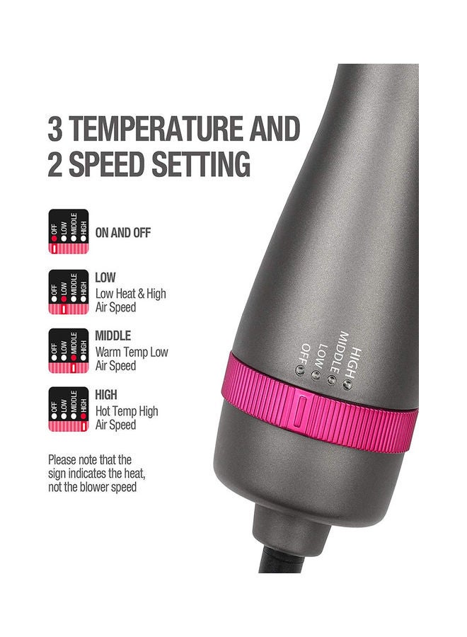 Arabest - 3-In-1 Hair Dryer And Volumizer Blower Grey/Pink - Image 1
