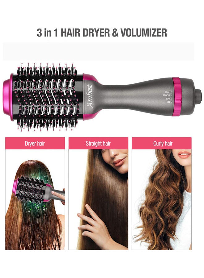 Arabest - 3-In-1 Hair Dryer And Volumizer Blower Grey/Pink - Image 1