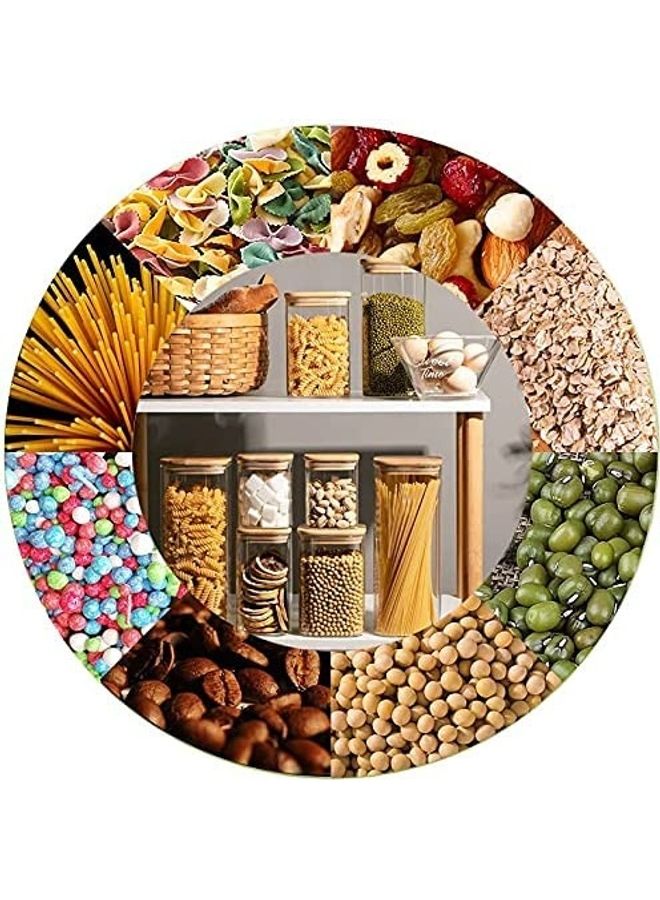 1Chase 6-Piece Square Glass Food Storage Jar With Airtight Bamboo Lid Clear/Brown 550,750,1200ml  - Image 3